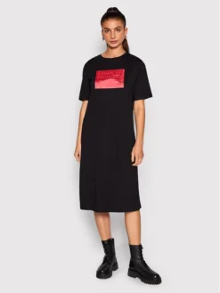 Armani Exchange Vestito Da Giorno 6LYA74 YJ8QZ Nero Regular Fit