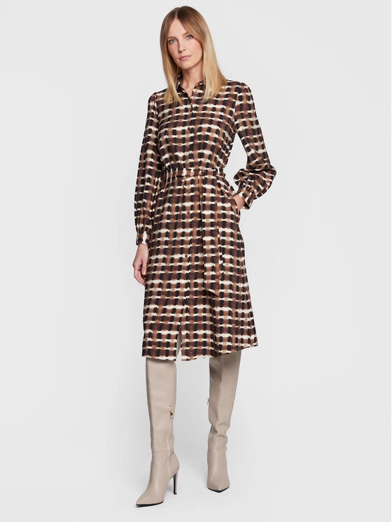 B.young Vestito Chemisier Ibine 20812172 Marrone Regular Fit 1 B.young Vestito Chemisier Ibine 20812172 Marrone Regular Fit