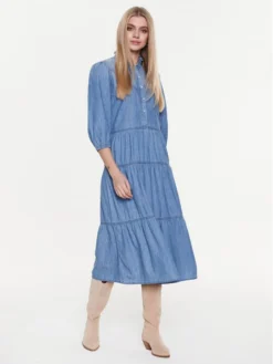 Ba&sh Vestito Di Jeans Willow 1E22WILL Blu Regular Fit