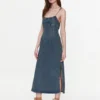 BDG Urban Outfitters Vestito Di Jeans BDG REYNE DENIM MIDI 76476555 Blu Scuro Slim Fit