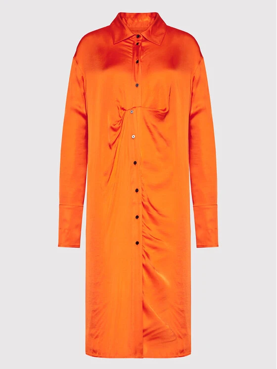 Birgitte Herskind Vestito Chemisier Barba 4422370 Arancione Oversize 5 Birgitte Herskind Vestito Chemisier Barba 4422370 Arancione Oversize - immagine 5