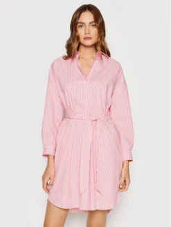 Boss Vestito Chemisier C_Detelizza 50469925 Rosa Regular Fit