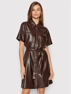 Boss Vestito In Similpelle Dalidi 50457271 Marrone Regular Fit