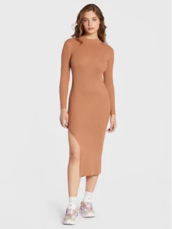 BRAVE SOUL Vestito Di Maglia LKD-237SPALDINGB Marrone Slim Fit