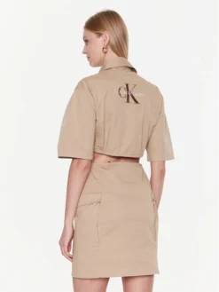 Calvin Klein Jeans Vestito Chemisier J20J220520 Beige Regular Fit -Offerta economica Guess || Calvin Klein Jeans || Vero Moda calvin klein jeans vestito chemisier j20j220520 beige regular fit 2