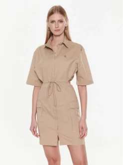 Calvin Klein Jeans Vestito Chemisier J20J220520 Beige Regular Fit