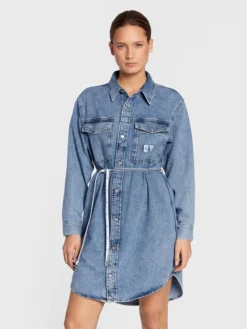 Calvin Klein Jeans Vestito Di Jeans J20J219356 Blu Regular Fit