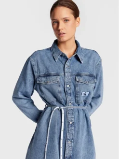 Calvin Klein Jeans Vestito Di Jeans J20J219356 Blu Regular Fit -Offerta economica Guess || Calvin Klein Jeans || Vero Moda calvin klein jeans vestito di jeans j20j219356 blu regular fit 3