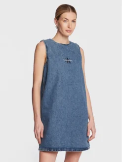 Calvin Klein Jeans Vestito Di Jeans J20J220251 Blu Scuro Relaxed Fit