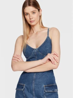 Calvin Klein Jeans Vestito Di Jeans J20J220667 Blu Scuro Slim Fit -Offerta economica Guess || Calvin Klein Jeans || Vero Moda calvin klein jeans vestito di jeans j20j220667 blu scuro slim fit 3