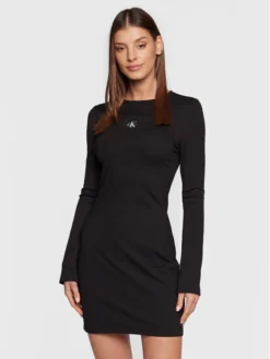 Calvin Klein Jeans Vestito Di Maglia J20J220351 Nero Slim Fit