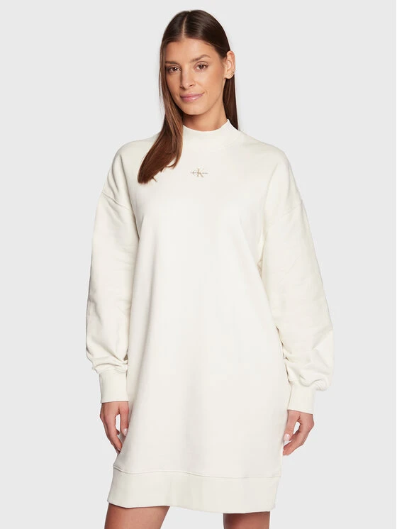 Calvin Klein Jeans Vestito Di Maglia J20J220412 Beige Relaxed Fit 1 Calvin Klein Jeans Vestito Di Maglia J20J220412 Beige Relaxed Fit