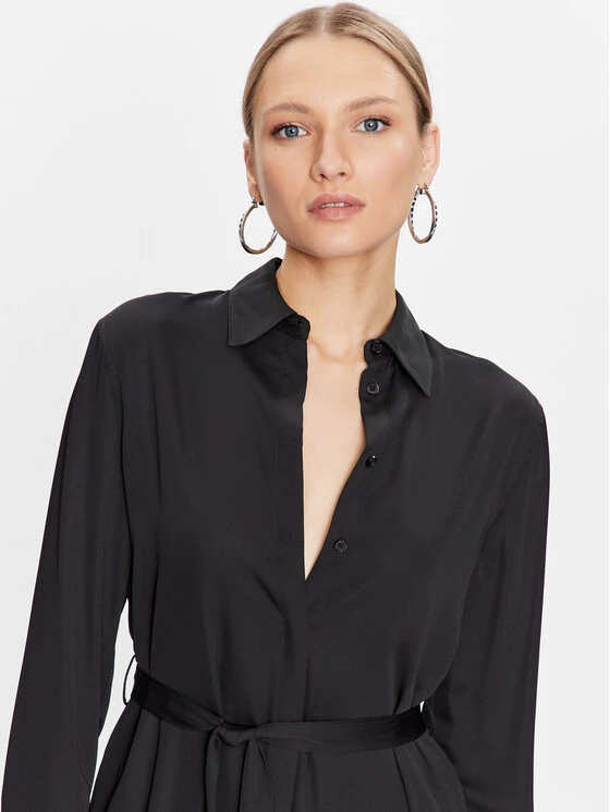 Calvin Klein Vestito Chemisier K20K205218 Nero Regular Fit 4 Calvin Klein Vestito Chemisier K20K205218 Nero Regular Fit - immagine 4