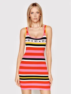 Chiara Ferragni Vestito Estivo 72CBOM01 Rosa Slim Fit