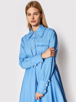 Custommade Vestito Chemisier Lamia 999369404 Blu Relaxed Fit -Offerta economica Guess || Calvin Klein Jeans || Vero Moda custommade vestito chemisier lamia 999369404 blu relaxed fit 3