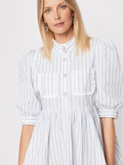 Custommade Vestito Chemisier Lema Stripes 999362419 Bianco Regular Fit -Offerta economica Guess || Calvin Klein Jeans || Vero Moda custommade vestito chemisier lema stripes 999362419 bianco regular fit 3