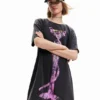 Desigual Vestito Da Giorno PINK PANTHER 23SWVK37 Nero Regular Fit
