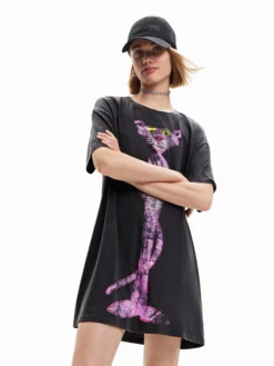 Desigual Vestito Da Giorno PINK PANTHER 23SWVK37 Nero Regular Fit