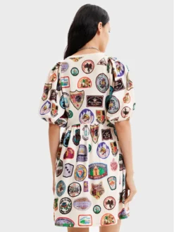 Desigual Vestito Da Giorno Stamps 22WWVK73 Beige Regular Fit -Offerta economica Guess || Calvin Klein Jeans || Vero Moda desigual vestito da giorno stamps 22wwvk73 beige regular fit 2