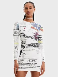 Desigual Vestito Da Giorno Wapas 22WWVK56 Multicolore Slim Fit