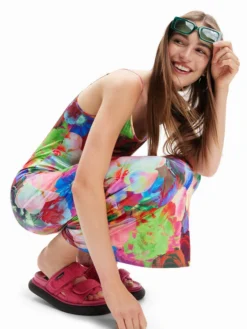 Desigual Vestito Estivo Tulipa 23SWVK08 Multicolore Slim Fit -Offerta economica Guess || Calvin Klein Jeans || Vero Moda desigual vestito estivo tulipa 23swvk08 multicolore slim fit 3