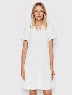 DKNY Vestito Estivo DD2B7670 Bianco Regular Fit