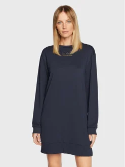 EA7 Emporio Armani Vestito Di Maglia 6LTA53 TJ9RZ 1554 Blu Scuro Regular Fit