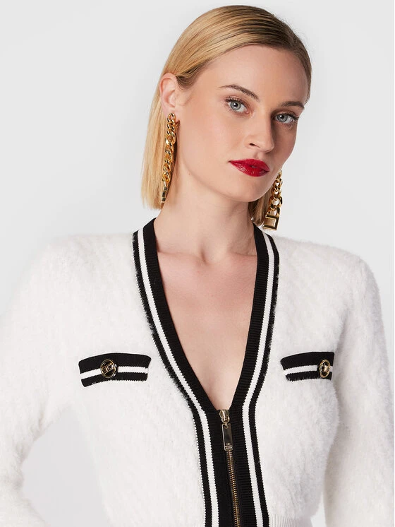 Elisabetta Franchi Vestito Di Maglia AM-50M-26E2-V500 Bianco Slim Fit 4 Elisabetta Franchi Vestito Di Maglia AM-50M-26E2-V500 Bianco Slim Fit - immagine 4