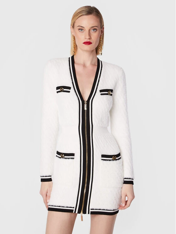 Elisabetta Franchi Vestito Di Maglia AM-50M-26E2-V500 Bianco Slim Fit 1 Elisabetta Franchi Vestito Di Maglia AM-50M-26E2-V500 Bianco Slim Fit