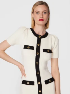 Elisabetta Franchi Vestito Di Maglia AM-69Q-26E2-V470 Beige Slim Fit -Offerta economica Guess || Calvin Klein Jeans || Vero Moda elisabetta franchi vestito di maglia am 69q 26e2 v470 beige slim fit 3