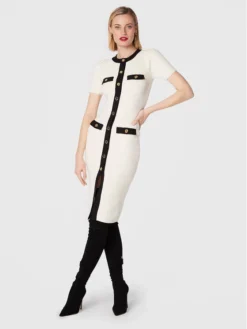 Elisabetta Franchi Vestito Di Maglia AM-69Q-26E2-V470 Beige Slim Fit -Offerta economica Guess || Calvin Klein Jeans || Vero Moda elisabetta franchi vestito di maglia am 69q 26e2 v470 beige slim fit 4