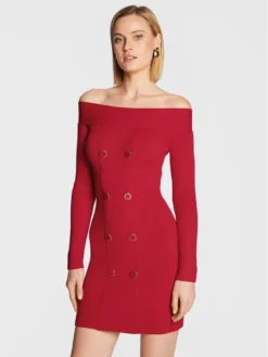 Elisabetta Franchi Vestito Di Maglia AM-70T-26E2-V520 Rosso Slim Fit