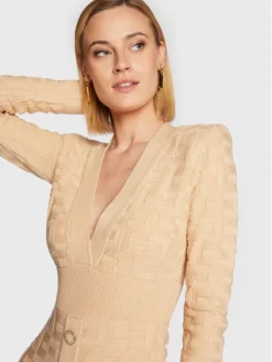 Elisabetta Franchi Vestito Di Maglia AM-73S-27E2-V420 Beige Slim Fit -Offerta economica Guess || Calvin Klein Jeans || Vero Moda elisabetta franchi vestito di maglia am 73s 27e2 v420 beige slim fit 3