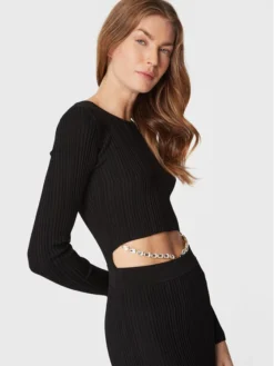 Elisabetta Franchi Vestito Di Maglia AM-83S-27E2-V360 Nero Slim Fit -Offerta economica Guess || Calvin Klein Jeans || Vero Moda elisabetta franchi vestito di maglia am 83s 27e2 v360 nero slim fit 3