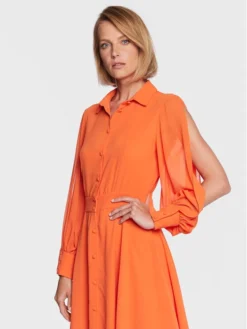FRACOMINA Vestito Chemisier FS23SD2003W41201 Arancione Regular Fit -Offerta economica Guess || Calvin Klein Jeans || Vero Moda fracomina vestito chemisier fs23sd2003w41201 arancione regular fit 3