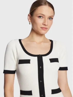 FRACOMINA Vestito Di Maglia FS23SD5005K41701 Bianco Slim Fit -Offerta economica Guess || Calvin Klein Jeans || Vero Moda fracomina vestito di maglia fs23sd5005k41701 bianco slim fit 3