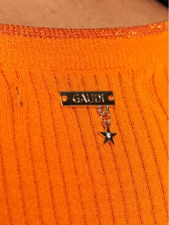 Gaudi Vestito Di Maglia 311BD13004 Arancione Slim Fit -Offerta economica Guess || Calvin Klein Jeans || Vero Moda gaudi jeans vestito di maglia 311bd13004 arancione slim fit 4