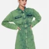 Gestuz Vestito Di Jeans Skyegz 10906800 Verde Regular Fit