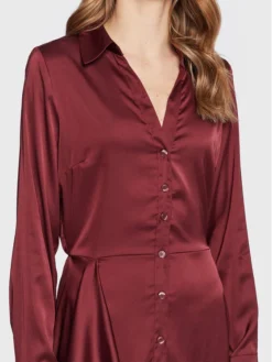 Guess Vestito Chemisier Alya W2BK83 WF1T2 Bordeaux Regular Fit -Offerta economica Guess || Calvin Klein Jeans || Vero Moda guess vestito chemisier alya w2bk83 wf1t2 bordeaux regular fit 3