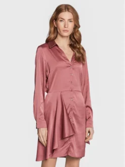 Guess Vestito Chemisier Alya W2BK83 WF1T2 Rosa Regular Fit