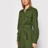 Guess Vestito Chemisier Anika W1YK56 R1LU5 Verde Regular Fit