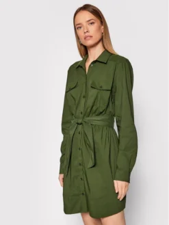 Guess Vestito Chemisier Anika W1YK56 R1LU5 Verde Regular Fit