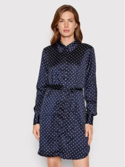 Guess Vestito Chemisier Danielle W2YK30 WD8G2 Blu Scuro Regular Fit