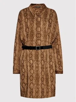 Guess Vestito Chemisier Dominique W1BK00 WE562 Marrone Regular Fit -Offerta economica Guess || Calvin Klein Jeans || Vero Moda guess vestito chemisier dominique w1bk00 we562 marrone regular fit 4