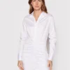 Guess Vestito Chemisier Dominique W2YK84 WE2Q0 Bianco Regular Fit