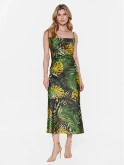 Guess Vestito Da Giorno Akilina W3GK85 WD8G2 Verde Regular Fit