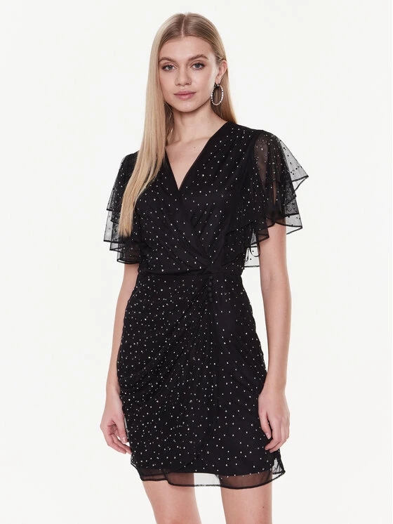 Guess Vestito Da Giorno W3RK62 KBKS0 Nero Regular Fit 1 Guess Vestito Da Giorno W3RK62 KBKS0 Nero Regular Fit