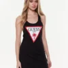Guess Vestito Da Spiaggia Logo E3GP03 JA914 Nero Regular Fit