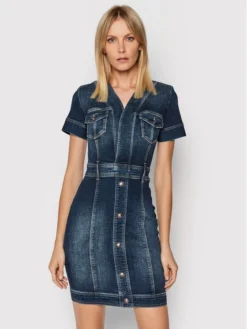 Guess Vestito Di Jeans Shelby W1BK24 D4H11 Blu Scuro Slim Fit