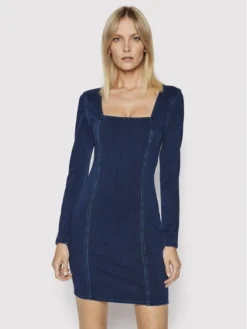 Guess Vestito Di Jeans W2RK00 D4HC1 Blu Scuro Regular Fit